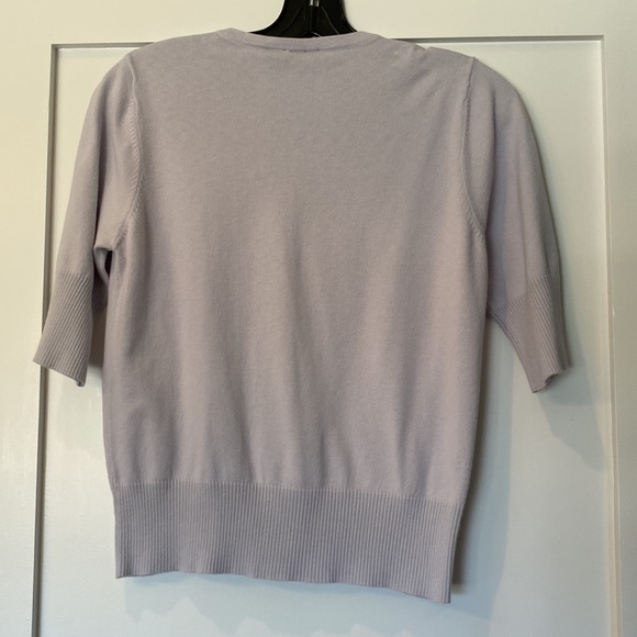 Massimo short sleeved, light purple V-neck sweater - Picture 4 of 4